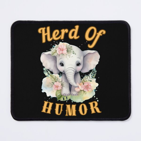 Item preview, Herd Of Humor. watercolor elephant designed and sold by ElephantVibes.