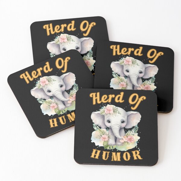 Item preview, Herd Of Humor. watercolor elephant designed and sold by ElephantVibes.