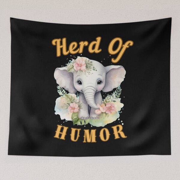 Item preview, Herd Of Humor. watercolor elephant designed and sold by ElephantVibes.