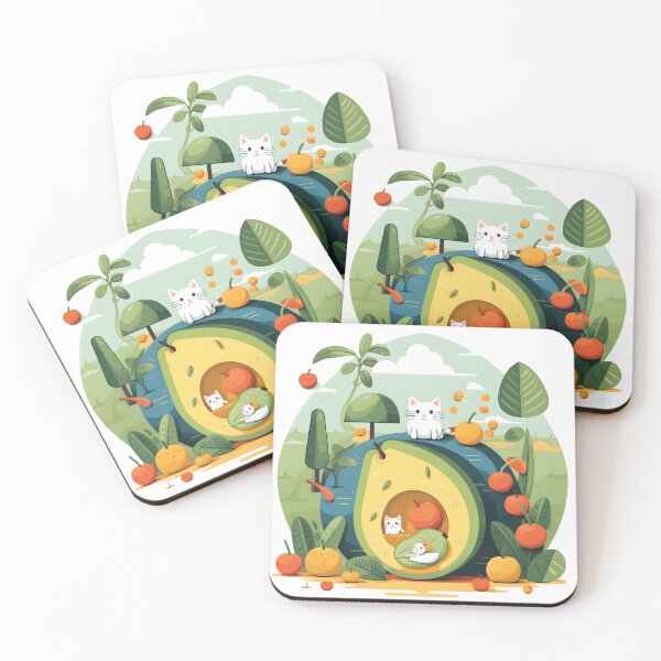 Item preview, Fruity Avocado and Plants hosts Cats designed and sold by omerfdln34.