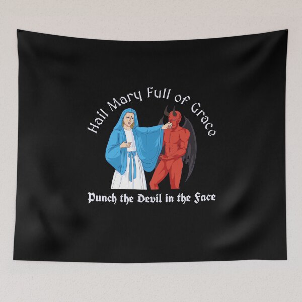 Item preview, Hail Mary Punch Devil Bold Religious Christian Faith  designed and sold by The Junto Shop.