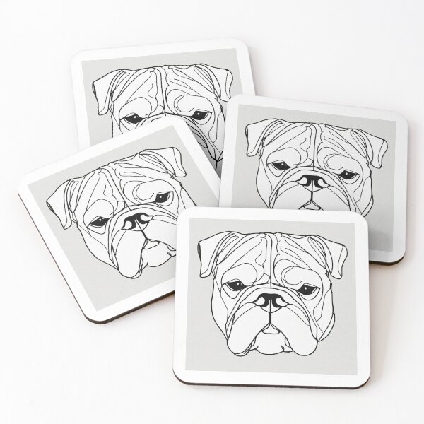 Item preview, Line drawing of a bulldog designed and sold by ailia-hikaru.