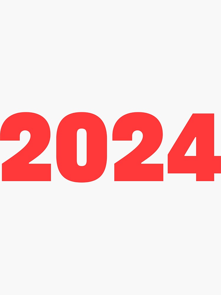 Thumbnail 3 of 3, Sticker, 2024 Date Sticker Red designed and sold by MemeBubbles.