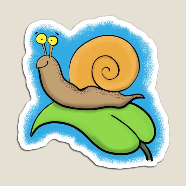 Cute, happy, colourful snail cartoon Magnet