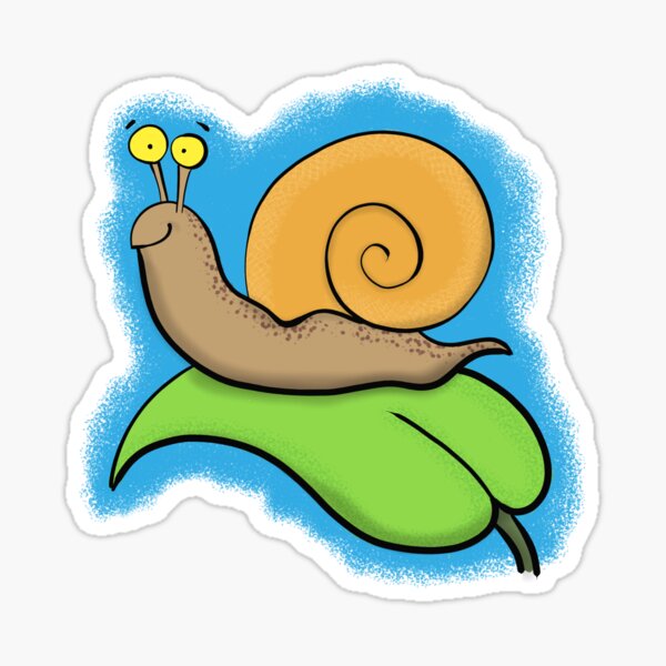 Cute, happy, colourful snail cartoon Sticker