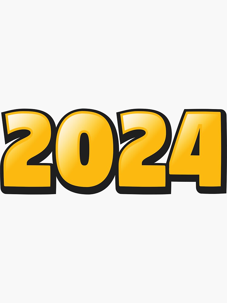 Thumbnail 3 of 3, Sticker, 2024 Date Sticker Orange designed and sold by MemeBubbles.