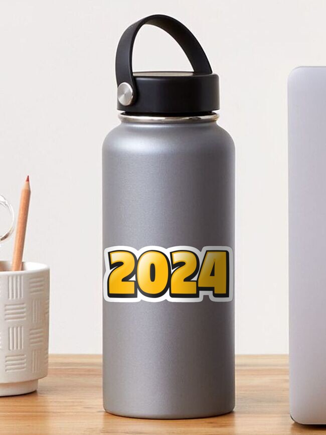 Thumbnail 1 of 3, Sticker, 2024 Date Sticker Orange designed and sold by MemeBubbles.