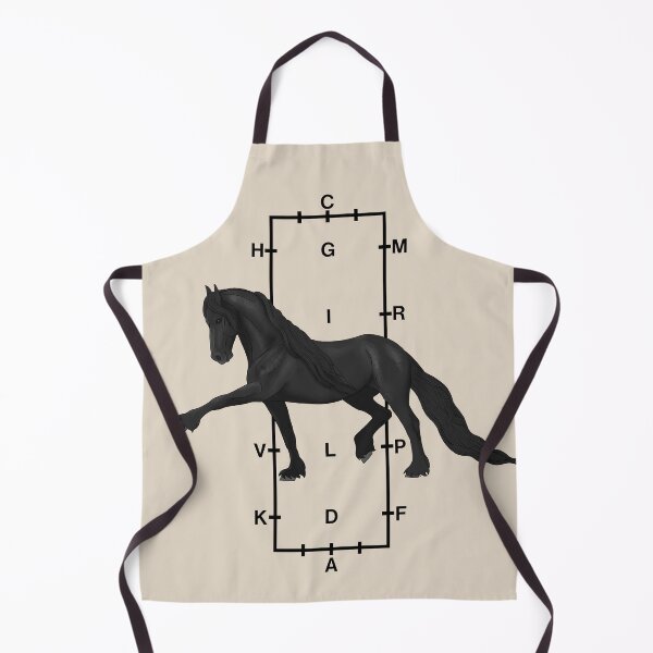 Item preview, Trotting Friesian Horse with Dressage Arena in Background designed and sold by DappledMoon.