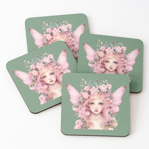 Item preview, Pink Fairy With Butterfly Wings designed and sold by FlutterbyFairy.