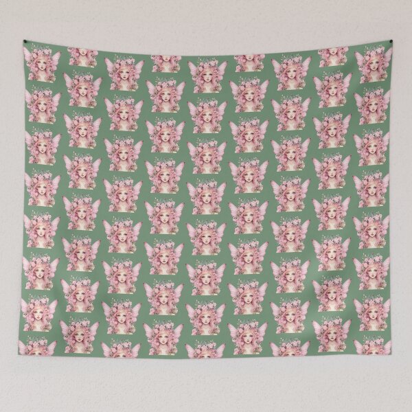 Item preview, Pink Fairy With Butterfly Wings designed and sold by FlutterbyFairy.