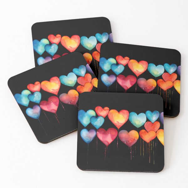 Item preview, Colorful Watercolor Hearts designed and sold by ArtbyAiGallery.