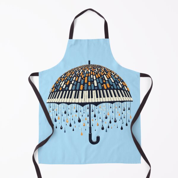 Item preview, Artistic Umbrella Design with Piano and Pill Raindrops designed and sold by KaleidoNest.