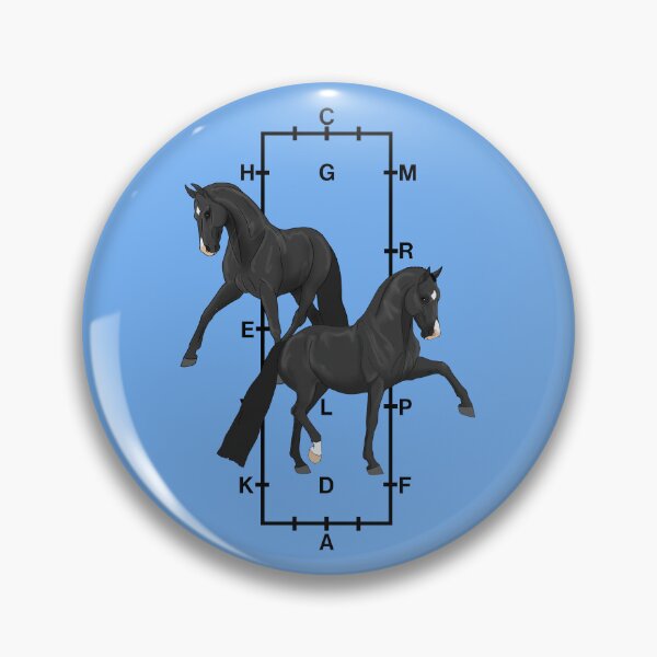 Item preview, Black Warmblood Horses with Dressage Arena in Background designed and sold by DappledMoon.