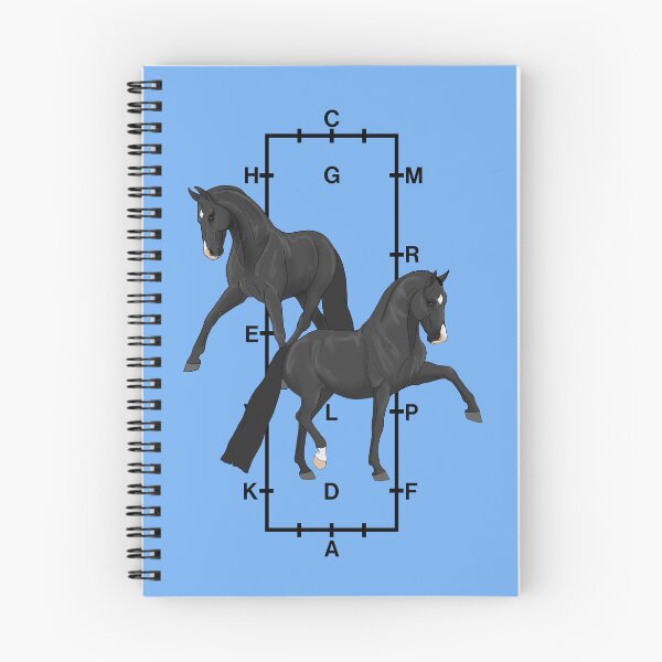 Item preview, Black Warmblood Horses with Dressage Arena in Background designed and sold by DappledMoon.