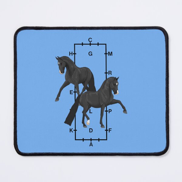 Item preview, Black Warmblood Horses with Dressage Arena in Background designed and sold by DappledMoon.
