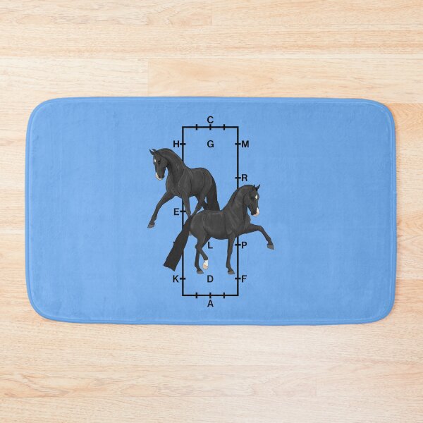 Item preview, Black Warmblood Horses with Dressage Arena in Background designed and sold by DappledMoon.