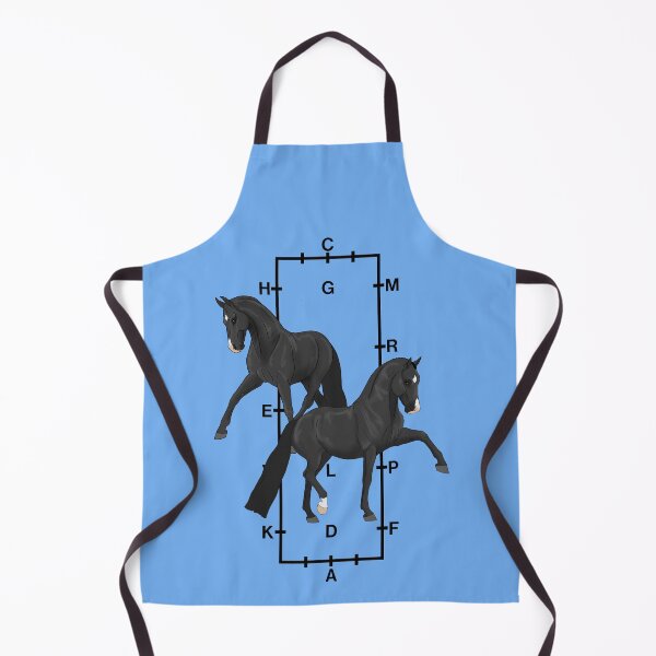 Item preview, Black Warmblood Horses with Dressage Arena in Background designed and sold by DappledMoon.