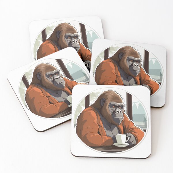 Item preview, Gorilla sipping espresso designed and sold by SarahMagu.