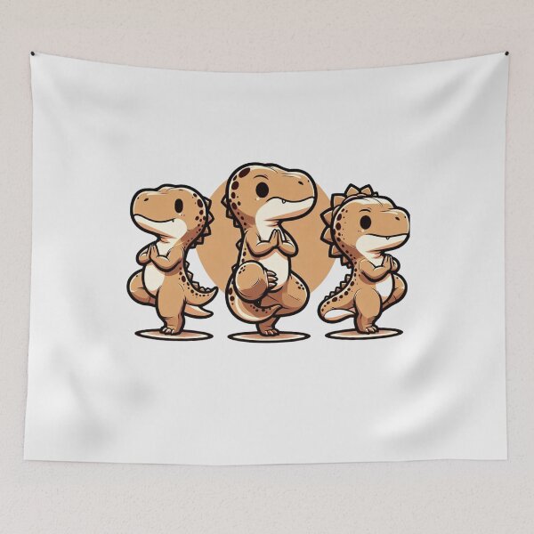 Item preview, T-Rex tries Yoga  designed and sold by figouraArtstic.