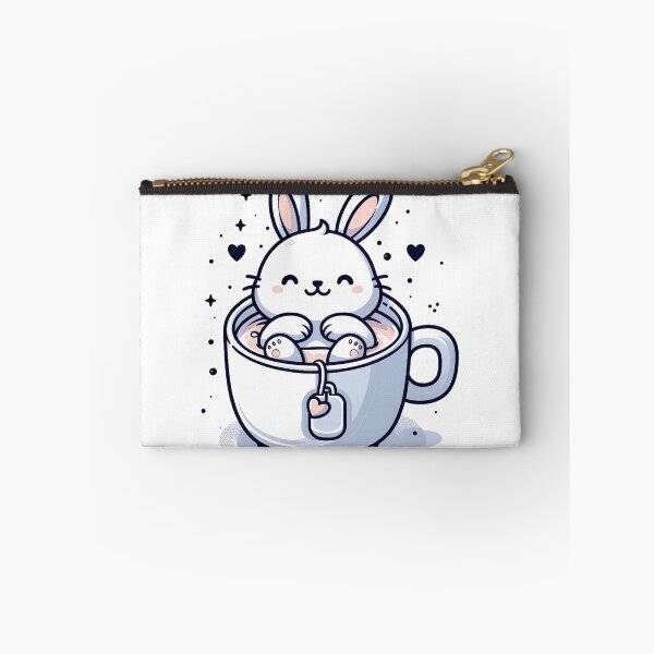 Item preview, "Cozy Rabbit in Milk Tea Cup: Heartwarming Vector Graphic on White Background" designed and sold by Huycao211.