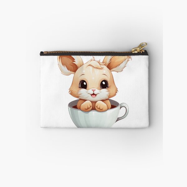 Item preview, "Cozy Rabbit in Milk Tea Cup: Heartwarming Vector Graphic on White Background" designed and sold by Huycao211.
