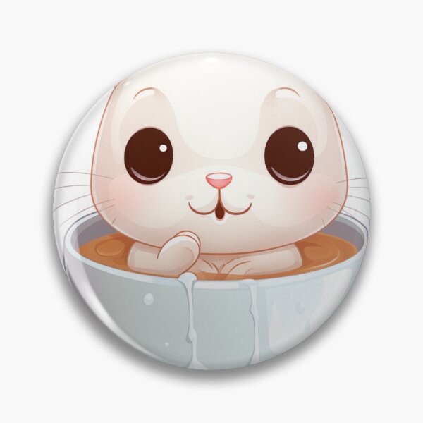 Item preview, "Cozy Rabbit in Milk Tea Cup: Heartwarming Vector Graphic on White Background" designed and sold by Huycao211.