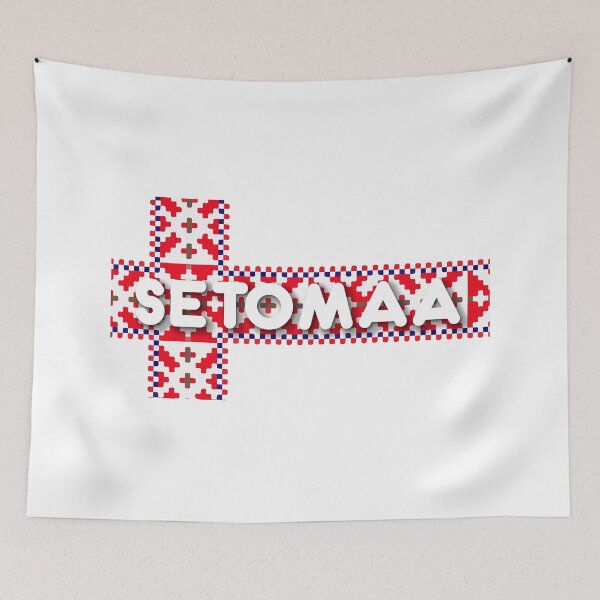 Item preview, SETOMAA valge rahvusmustri taustal designed and sold by rogueravenart.