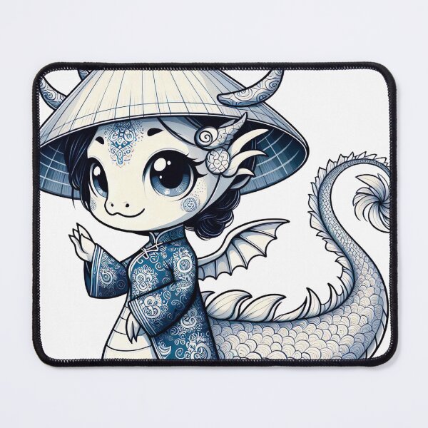 Item preview, "Elegant Dragon in Ao Dai: New Year Celebration Vector Graphic on White Background" designed and sold by Huycao211.