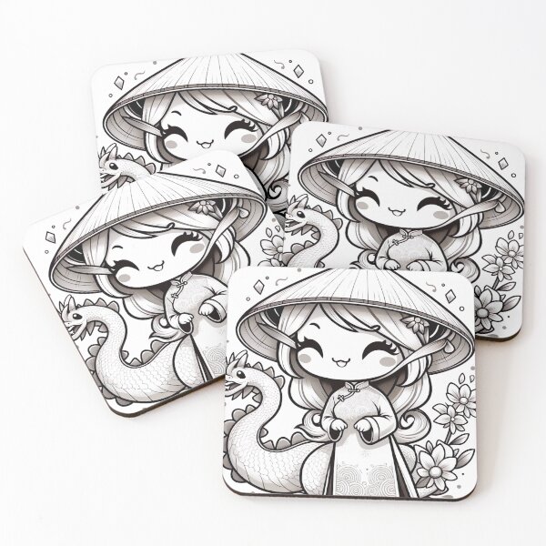 Item preview, "Elegant Dragon in Ao Dai: New Year Celebration Vector Graphic on White Background" designed and sold by Huycao211.