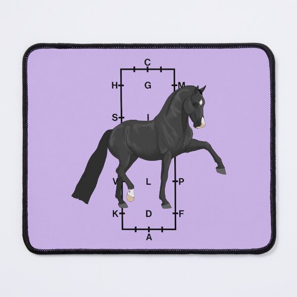 Item preview, Trotting Black Warmblood with Dressage Arena in Background designed and sold by DappledMoon.