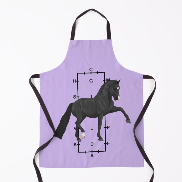 Item preview, Trotting Black Warmblood with Dressage Arena in Background designed and sold by DappledMoon.