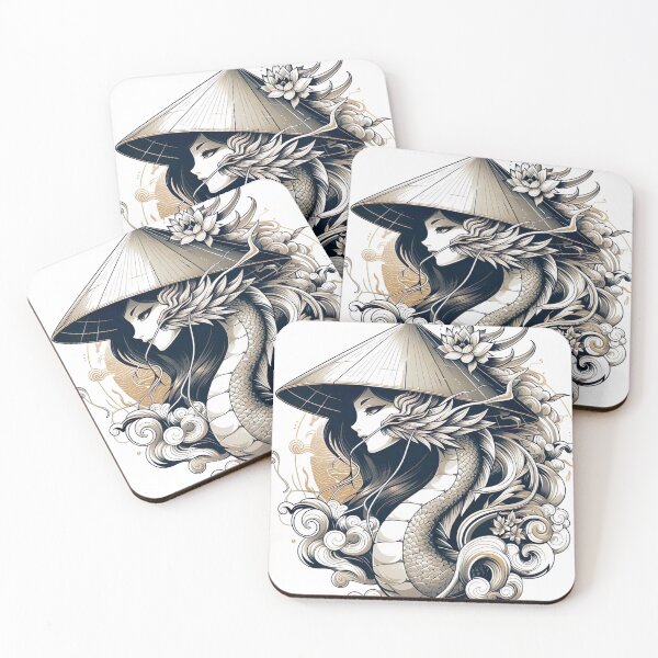 Item preview, "Elegant Dragon in Ao Dai: New Year Celebration Vector Graphic on White Background" designed and sold by Huycao211.