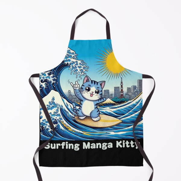 Item preview, Surfing Manga Blue Kitty designed and sold by SyTcreations.