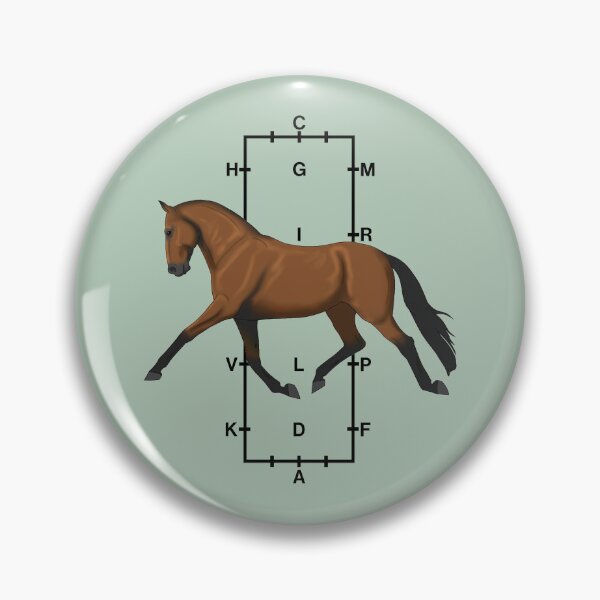 Item preview, Trotting Bay Warmblood with Dressage Arena in Background designed and sold by DappledMoon.