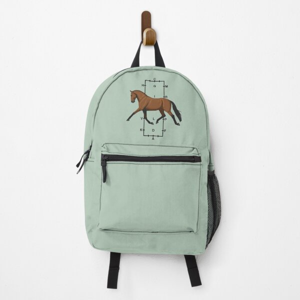 Item preview, Trotting Bay Warmblood with Dressage Arena in Background designed and sold by DappledMoon.