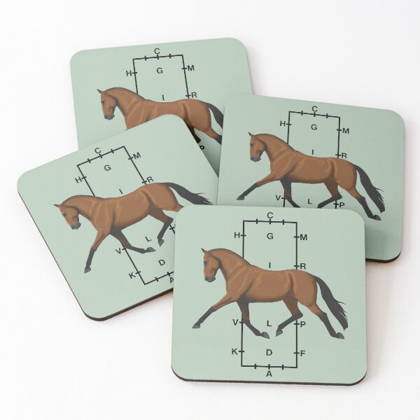 Item preview, Trotting Bay Warmblood with Dressage Arena in Background designed and sold by DappledMoon.
