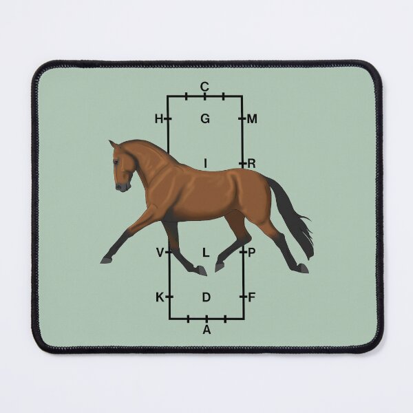 Item preview, Trotting Bay Warmblood with Dressage Arena in Background designed and sold by DappledMoon.