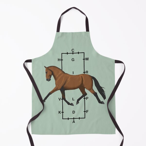 Item preview, Trotting Bay Warmblood with Dressage Arena in Background designed and sold by DappledMoon.