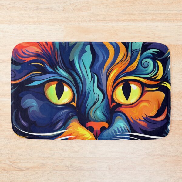 Item preview, Bicolor Cat - Psychedelic Fantasy Feline designed and sold by Fantasy Masterpiece.