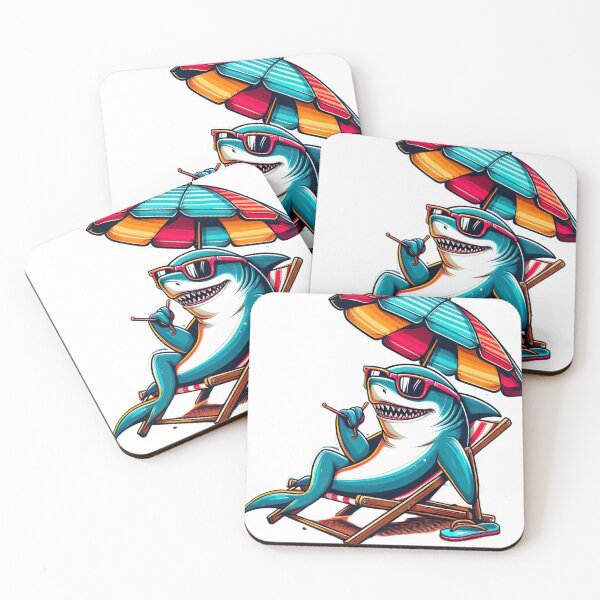 Item preview, "Laid-Back Shark Vacation: Humorous Vector Graphic with Stylish Sunglasses on White Background" designed and sold by Huycao211.