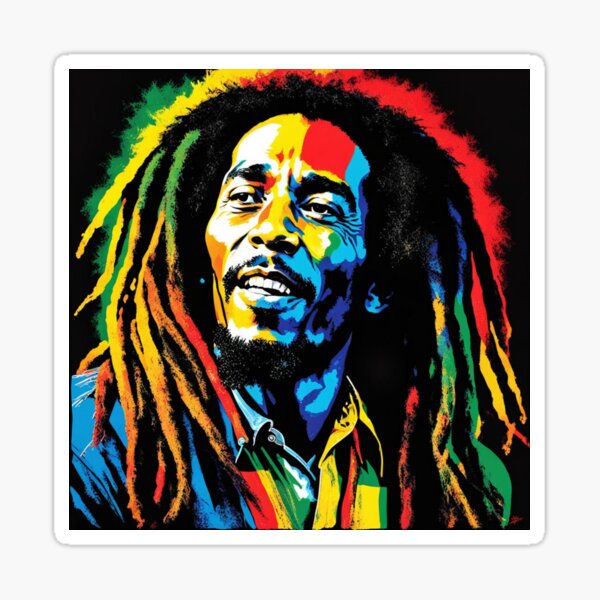 Bob Marley Iconic Jamaican Musician Marijuana Stylish Shades sticker