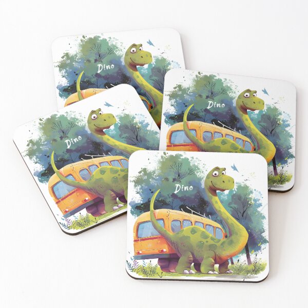 Item preview, Cheerful Dinosaur School Bus Adventure" designed and sold by inkArtistryfine.