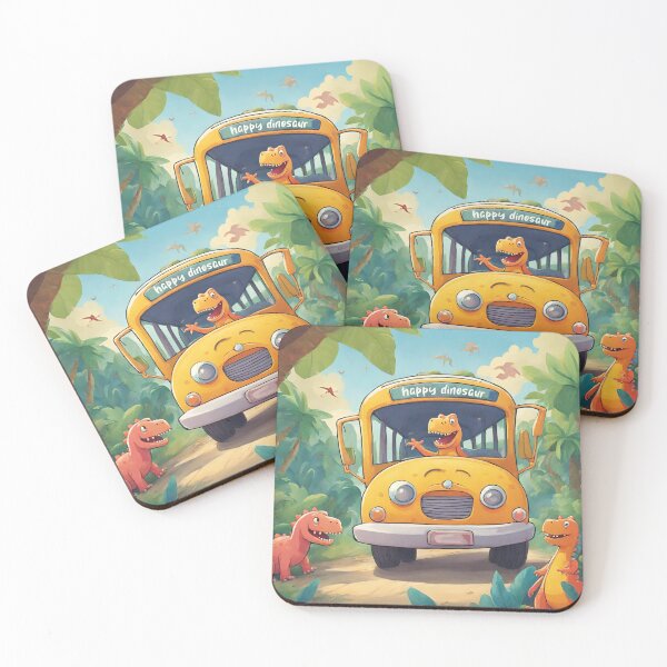 Item preview, Joyful Dinosaur School Bus Adventure designed and sold by inkArtistryfine.