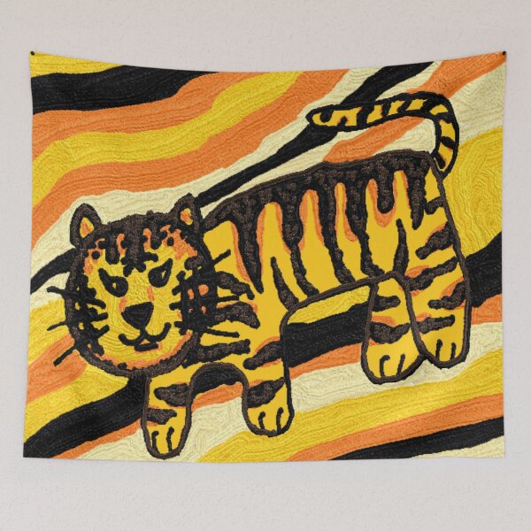 Item preview, tigers, vintage tigers  patterns, oil painting designed and sold by zzzozzo.