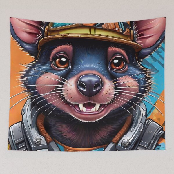 Item preview, Cute Cyborg Australian Tasmanian Devil Graffiti Art designed and sold by TheArtOfPat.