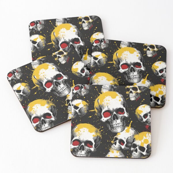 Item preview, Vibrant Skull Splatter Artwork designed and sold by inkArtistryfine.