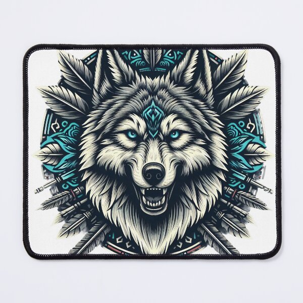 Item preview, wolf face designed and sold by DarkHues.