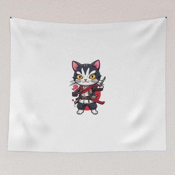 Item preview, Cute cat assassin Japan designed and sold by KorArtStudio.