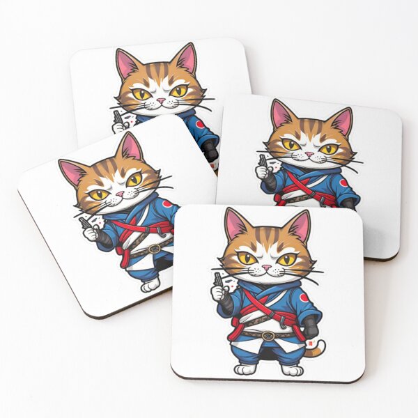 Item preview, Cute cat assassin samurai Japan designed and sold by KorArtStudio.