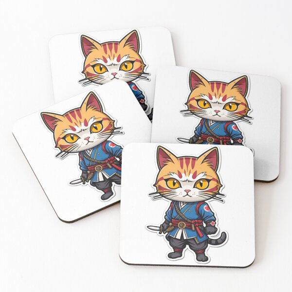 Item preview, Cool cat assassin samurai Japan designed and sold by KorArtStudio.